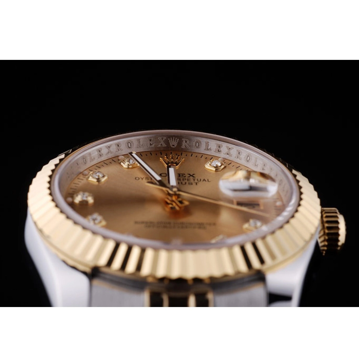 Rolex copies cheap Rolex Gold Diamonds Datejust Dial Bezel Ribbed 7452 0702